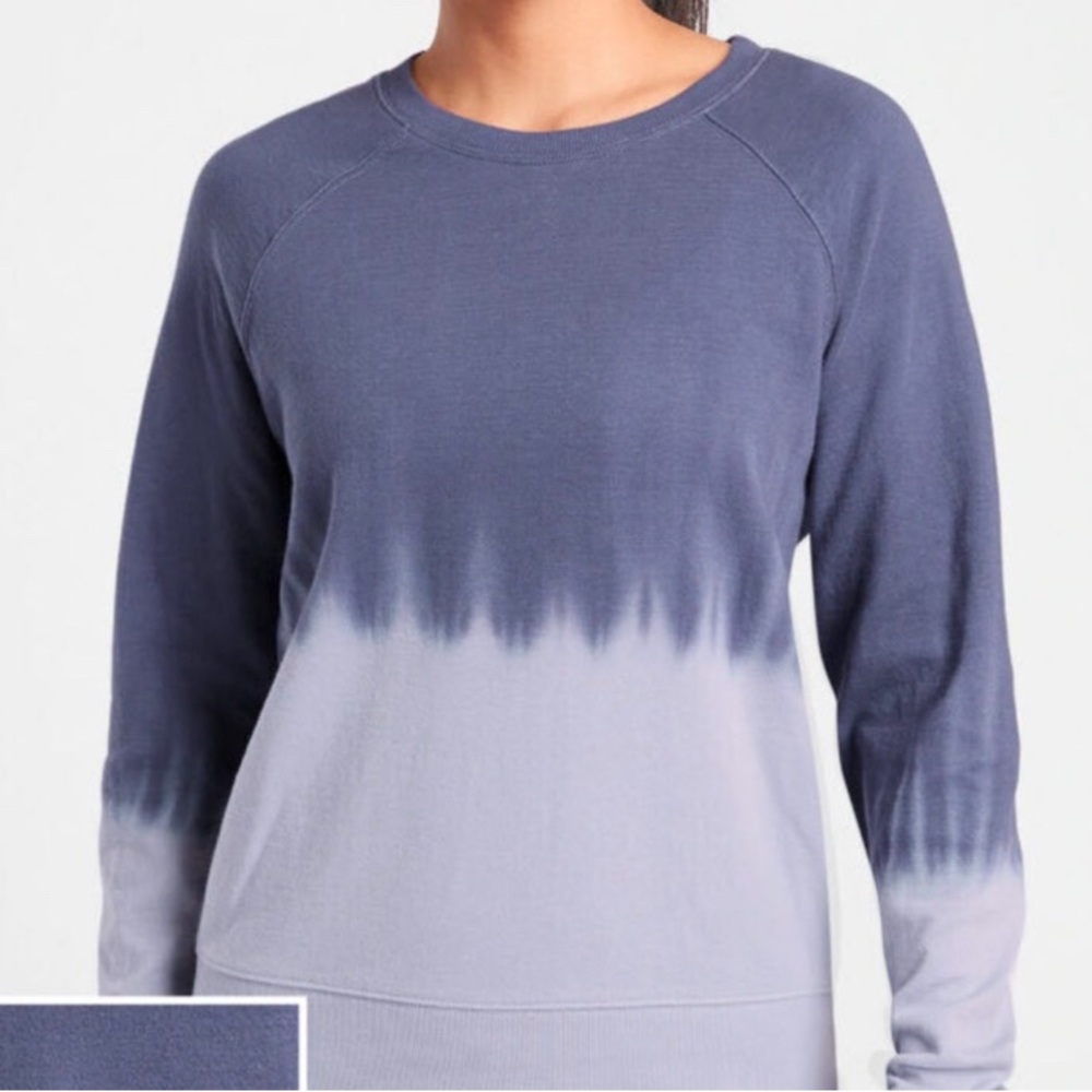 Athleta Sundown Dip Dye Sweatshirt. Medieval Violet Purple Athleisure Loungewear